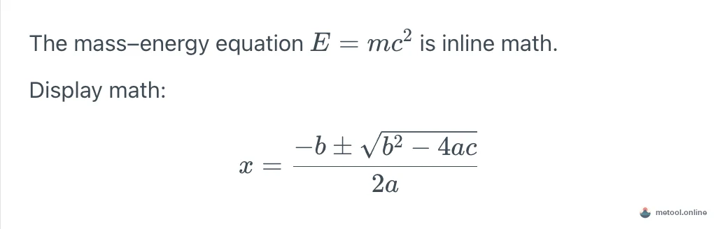 Rendered LaTeX math