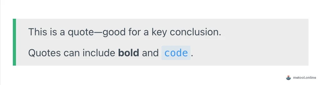 Rendered blockquote